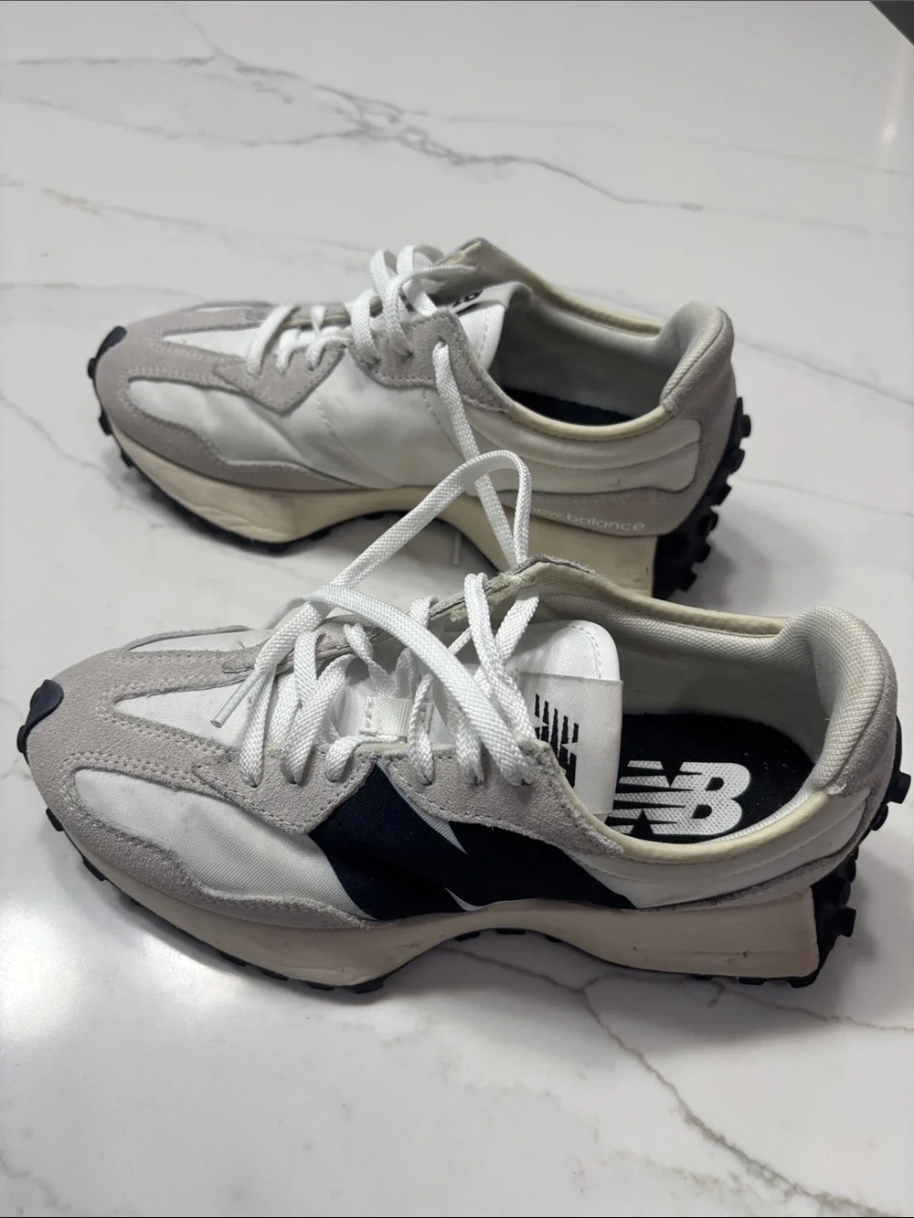 New Balance Women's White, Cream & Black Retro-Runner Sneakers